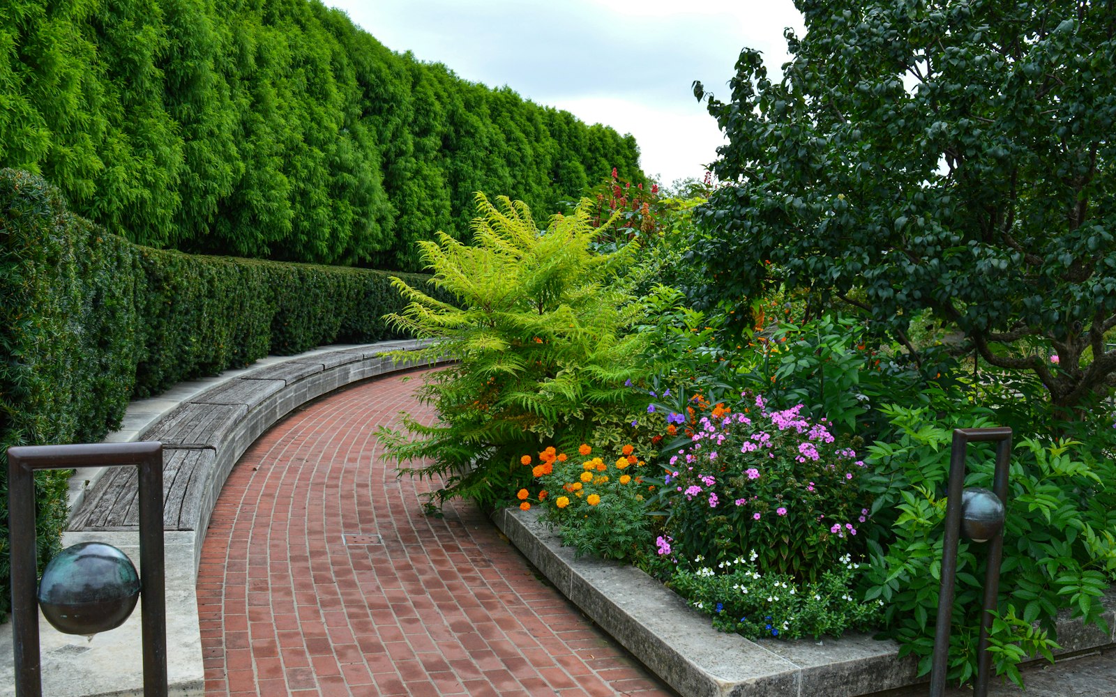 Maintained planting beside a garden path